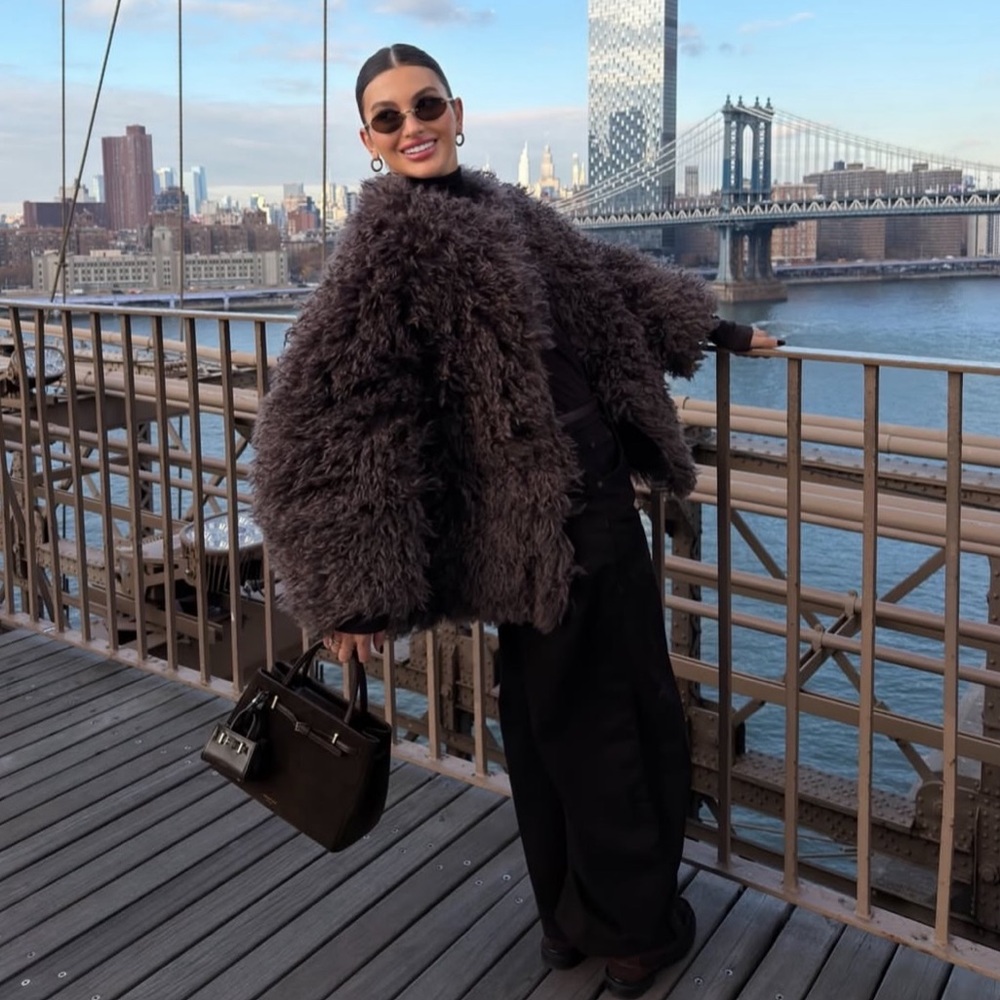 Zara ZW Collection Faux Fur Coat